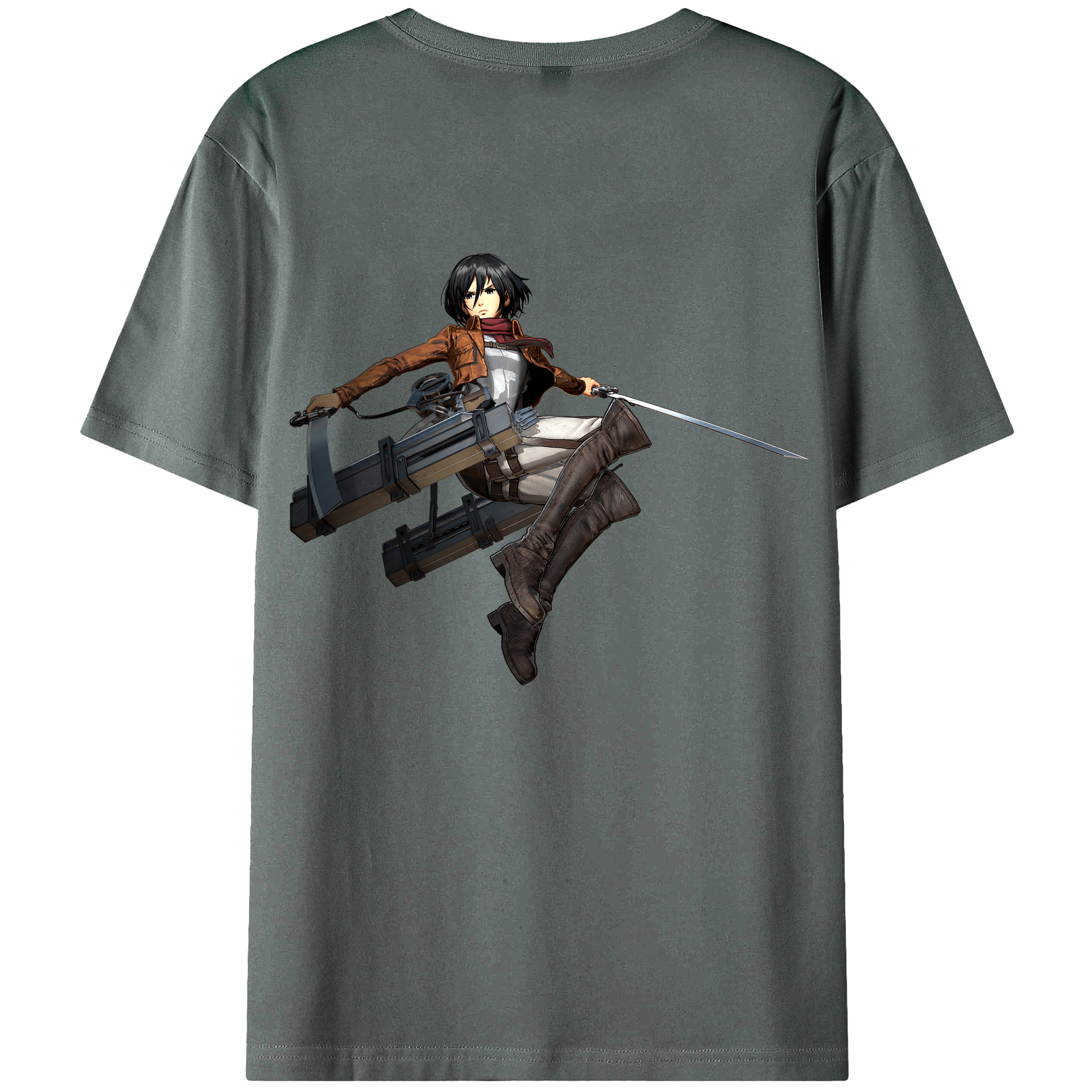（画像用） 進撃の巨人 ミカサ·アッカーマン Attack on Titan Mikasa Ackerman 綿100％半袖Tシャツ（背面プリント）